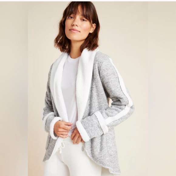 Splendid Jackets & Blazers - Gone to Goodwill. Splendid Brand From Anthropology Gray & Cream Women's Fleece